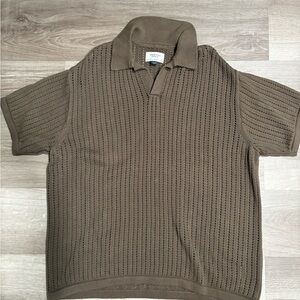 American Eagle Men’s Brown Short Sleeve Polo Shirt